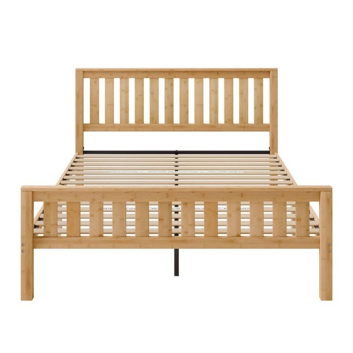 Zinus Double Wooden Bed Frame with Slatted Base and Footboard