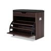 Storage Shoe Bench Rack 3-tier 15 Pairs Walnut