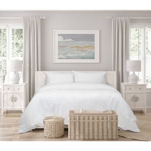 Algodon Queen Romy Cotton Quilt Cover/Pillowcase  Set - White