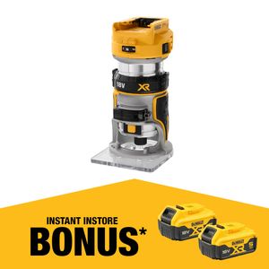 DeWALT 18V 6.35mm 1/4" XR Li-ion Cordless Brushless Laminate Trimmer Router DCW600N-XJ - Skin Only