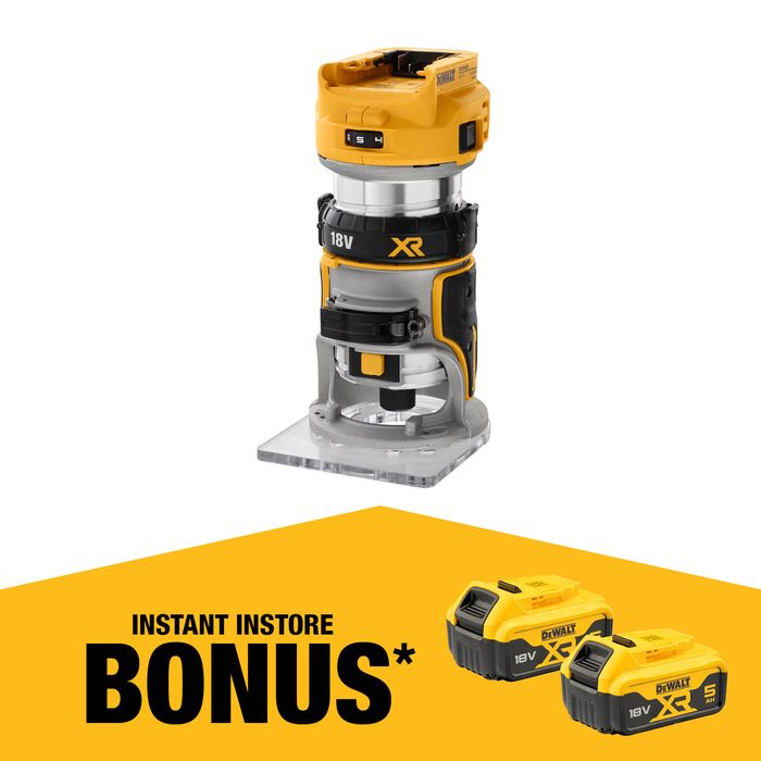DeWALT 18V 6.35mm 1/4" XR Li-ion Cordless Brushless Laminate Trimmer Router DCW600N-XJ - Skin Only