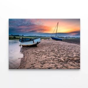 Boats at Sunset   Print 100% Australian Made 90 x 60cm  (Stretched)