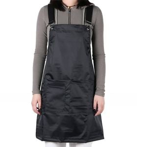 Anypron Black Work Apron with Pockets for Chef Stylist Florist