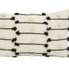 Casabianca Rectangular Embroidered Cushion Natural & Black 35X55CM