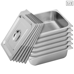SOGA 6X 1/2 GN Pan 10cm With Lid – Stainless Steel