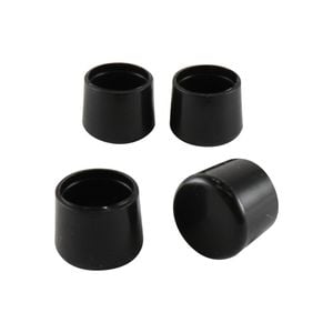 Surface Gard 13mm Black Round Plastic External Chair Tip - 4 Pack