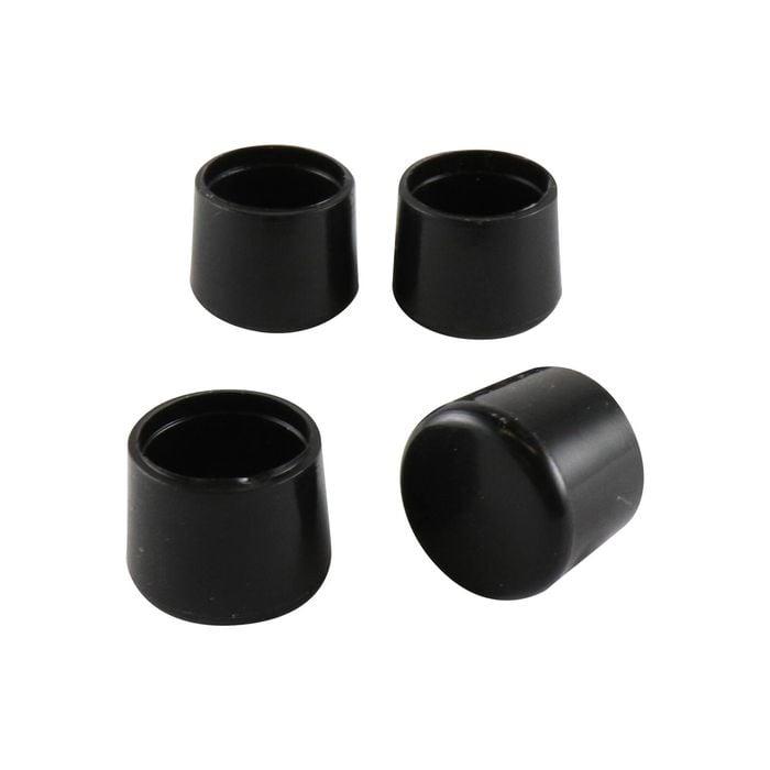 Surface Gard 13mm Black Round Plastic External Chair Tip - 4 Pack