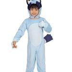 Bluey Premium Halloween Costume Child Official Licensed Jumpsuit with Detachable Headpiece, TODDLER