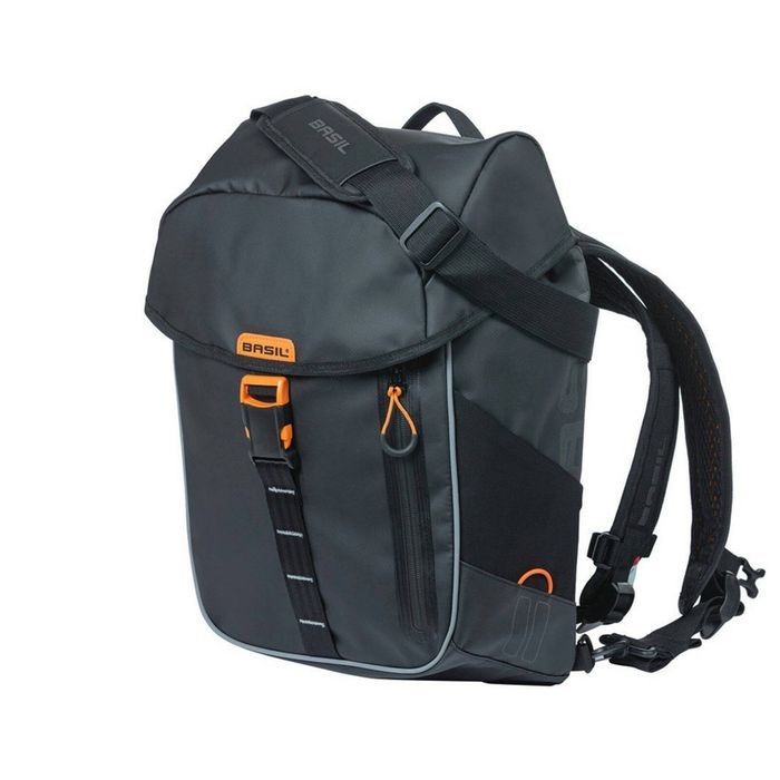 Basil Miles Tarpaulin Backpack Black Orange 17L Black/Orange