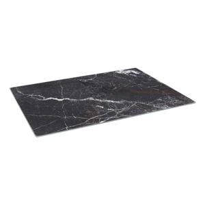Glass Chopping Board - 40 x 30cm - Black Marble Effect - Kitchen Dining Place Mats Cutting Mat Worktop Saver for Food Prep