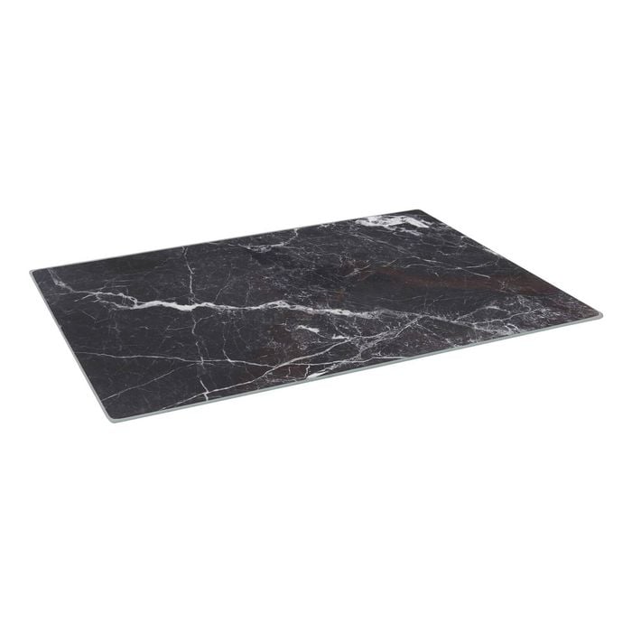 Glass Chopping Board - 40 x 30cm - Black Marble Effect - Kitchen Dining Place Mats Cutting Mat Worktop Saver for Food Prep