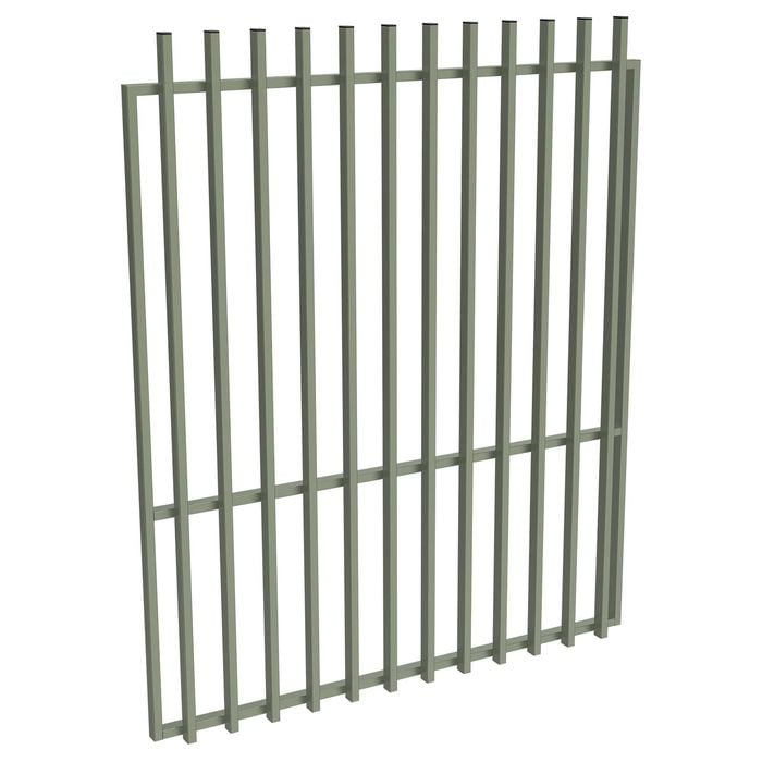 ProtectorAl 1201-1500W x 1800H Pale Eucalypt Aluminium Batten Garden Gate