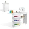 Artiss 118CM Folding Sewing Craft Table Sewing Machine Desk Rolling Craft Station