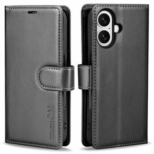 Tough On for Apple iPhone 16 Flip Wallet Leather Case Black