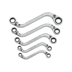 GEARWRENCH 5 Piece 72-Tooth 12 Point Reversible S-Shape Double Box Ratcheting Metric Wrench Set
