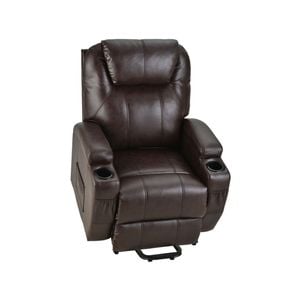 FORTIA Electric Massage Recliner Lift Heat Chair, Dark Crimson