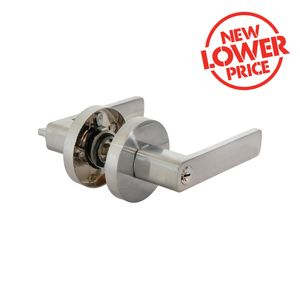 Ikonic San Fran Satin Chrome Entrance Lever Set