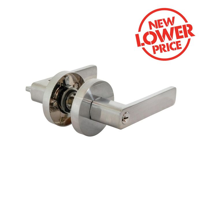 Ikonic San Fran Satin Chrome Entrance Lever Set
