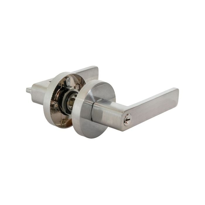 Ikonic San Fran Satin Chrome Entrance Lever Set