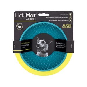 LickiMat Wobble Slow Feeder Boredom Buster Dog Food Bowl - Blue