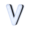 Lit Up 3D Led Letter V Illuminated Opal Acrylic 100mmHx92mmWx23mmD