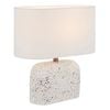 Telbix Reano Modern Table Desk Lamp Light Fabric Metal Terrazzo Ivory White Terrazzo