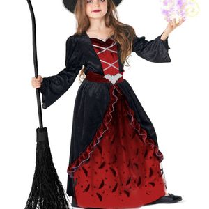 Enchanting Red And Black Girls Bat Witch Halloween Costume - Medium