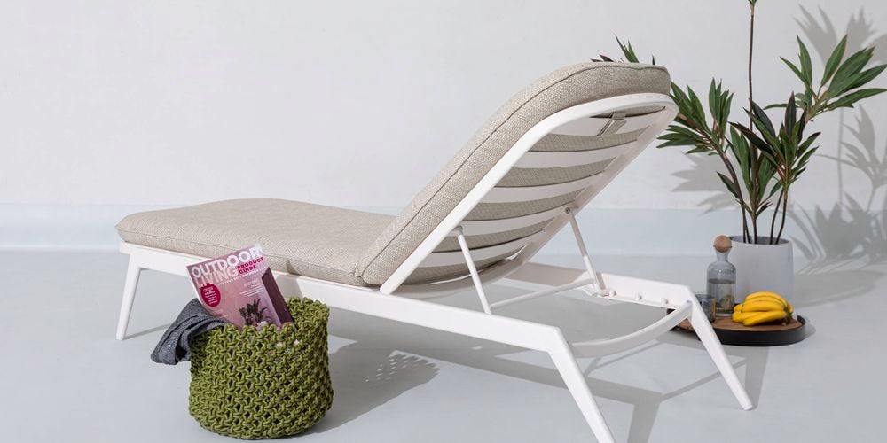 An aluminium sunlounger