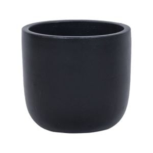 18 x 16cm Black Medium Plain Ceramic Egg Pot