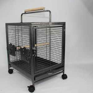Yes4pets Small Bird Transport Budgie Cage Parrot Aviary Carrier With Wheel