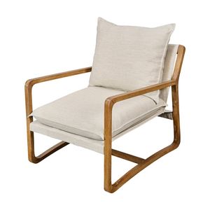 1825 Interiors Lindeman Armchair Ash Frame Fabric Seat Furniture Wheat