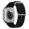 Ocean Silicone Sports Watch Band Strap - For Apple iWatch 38mm 40mm 41mm [42mm Series 10] (Black)
