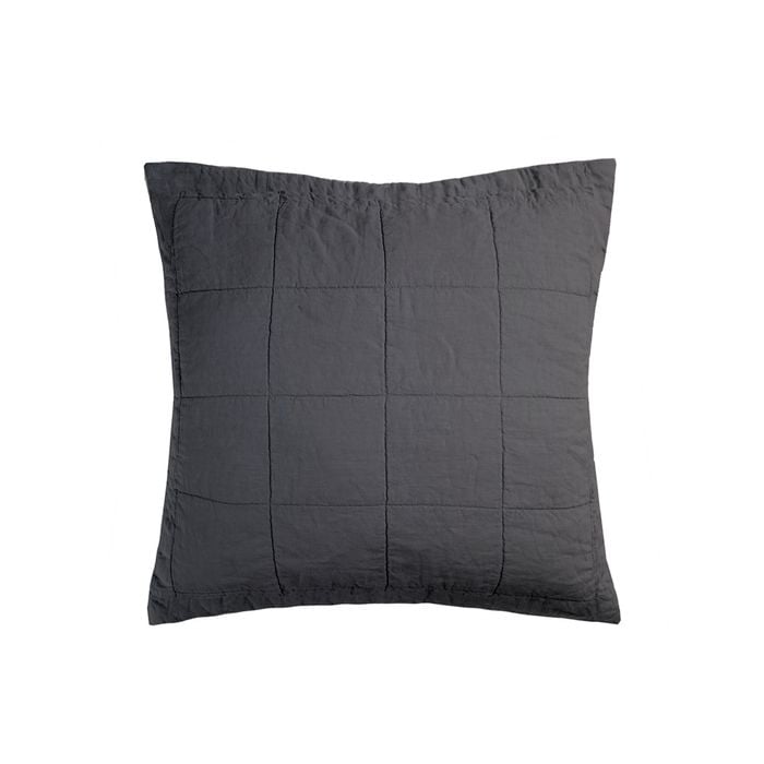 French Flax Linen Quilted Euro Pillow Sham
