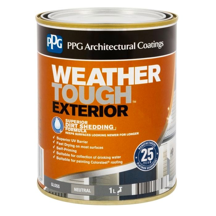PPG Paints 1L Neutral Gloss Weather Tough Exterior Paint