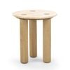 Ayra Side Table 45cm Round in Cream & Natural Oak