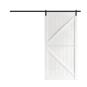Pillar 2150 x 1000mm White PVC Barn Door Complete Kit