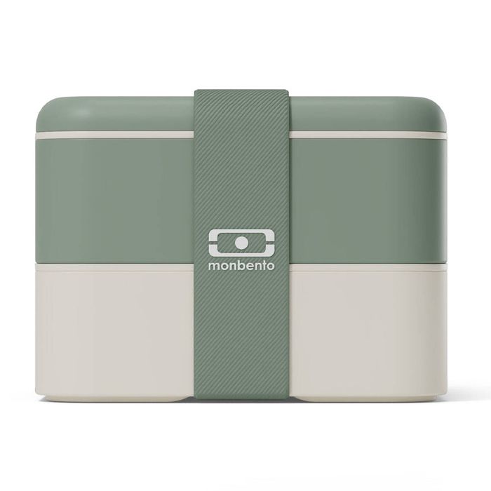 Monbento Flex - The 2 Compartment Lunch Box with Cutlery - Green Natural