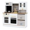 Costway Wooden Kitchen Playset 2-Door Chef Pretend Play Toy Natural
