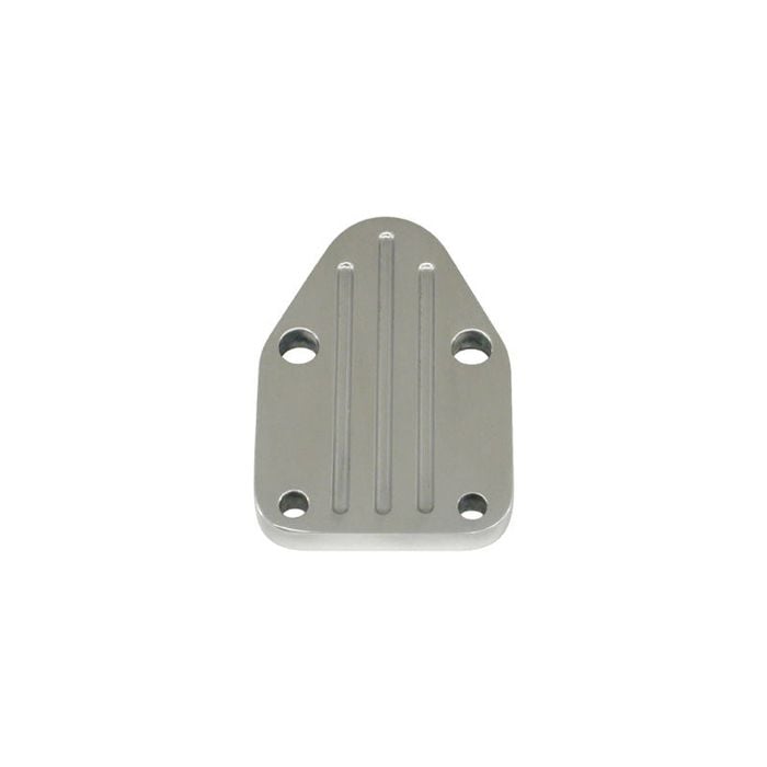 Cal Custom Fuel Pump Block Off Plate Polished Aluminium Small Block Chev