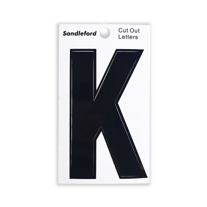 Sandleford 85mm Black Cut Out Self Adhesive House Letter K