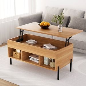 Homfurn Coffee Table Lift Top Oak Modern Furniture Living Room Storage Stylish Design