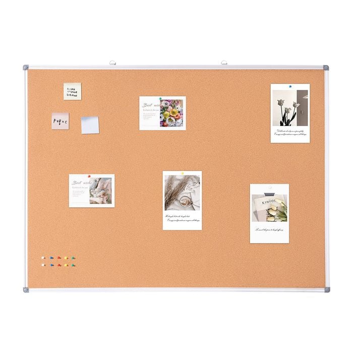 Vevor 121.92 X 91.44 Cm Large Cork Board Silver Wall-mounted  Perfect For School Home