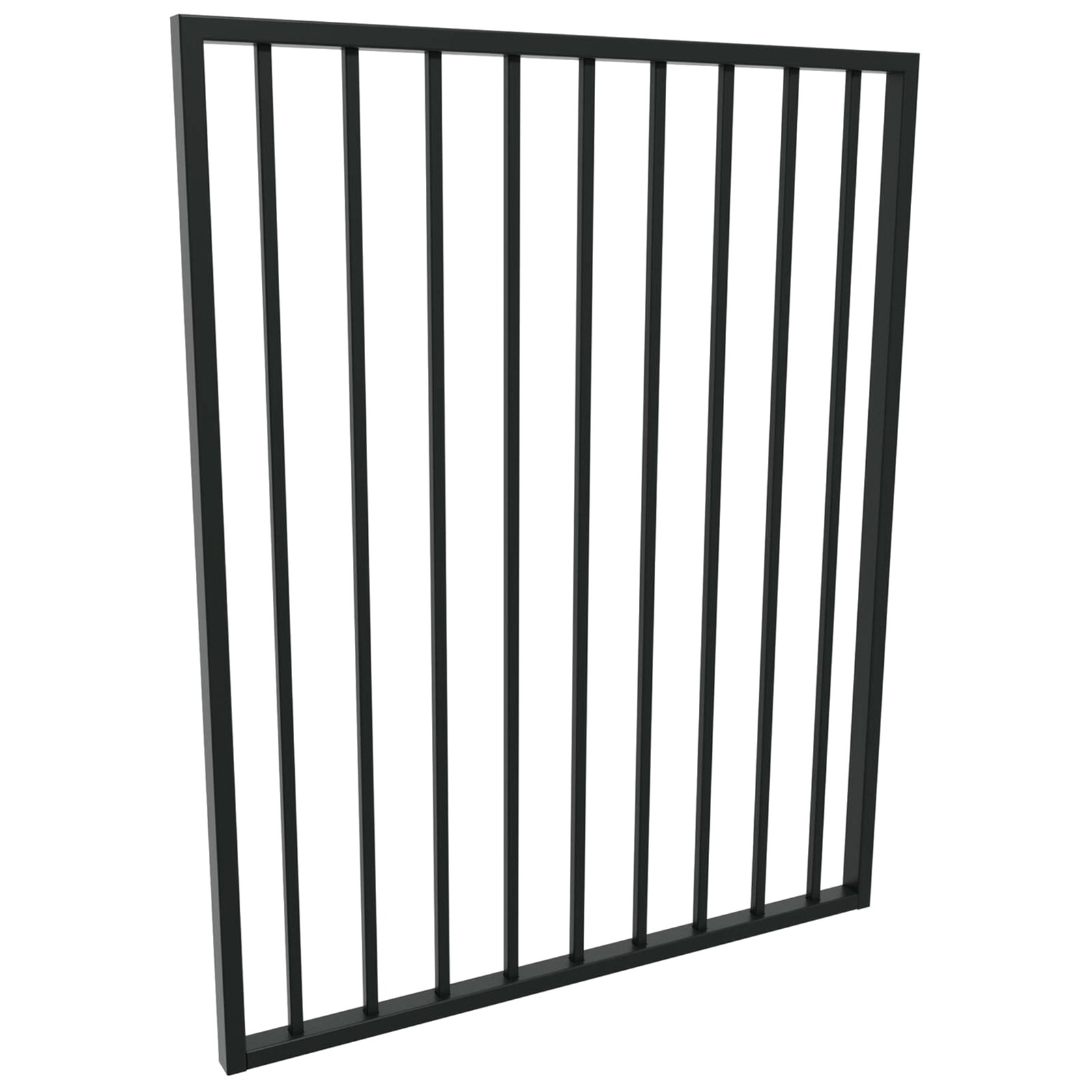 ProtectorAl 975 x 1200mm Satin Black Aluminium Square Picket Flat Top Pool Gate