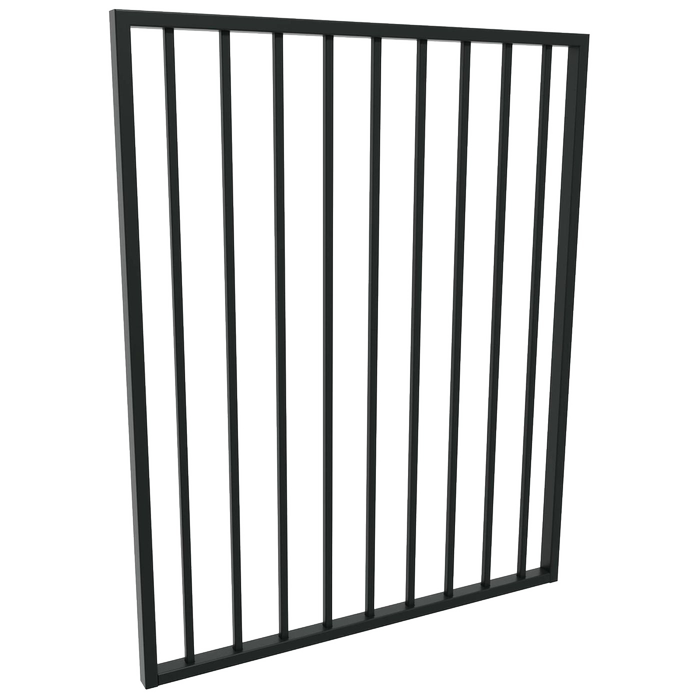 ProtectorAl 975 x 1200mm Satin Black Aluminium Square Picket Flat Top Pool Gate