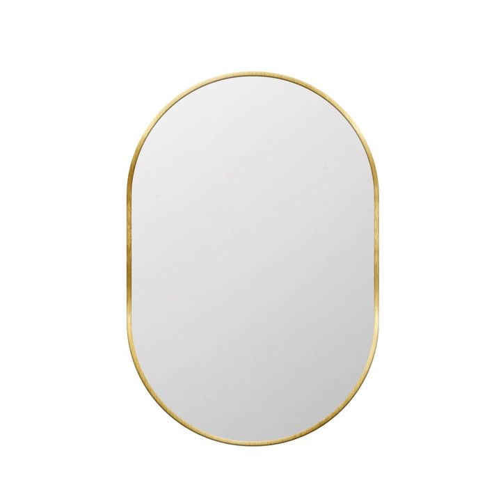 Astin Sinclair 900 x 500 x 28mm Brushed Brass Pill Shape Mirror
