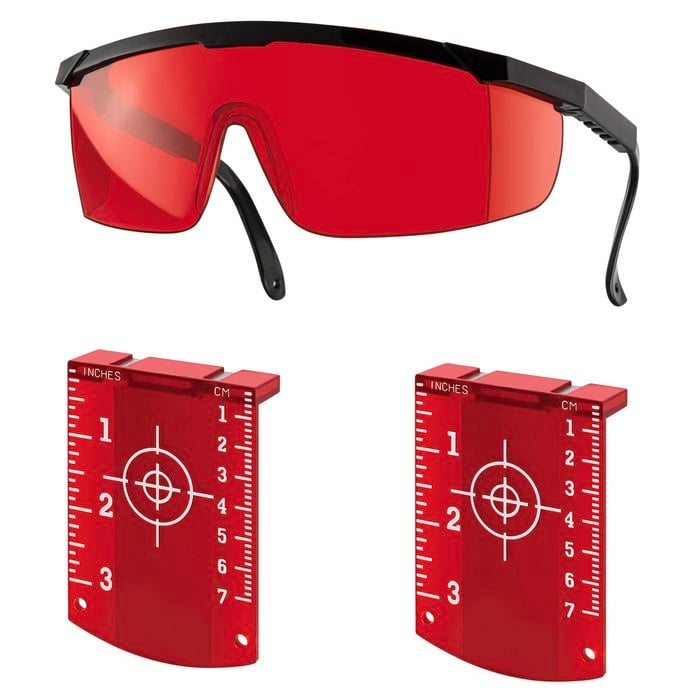 Lasertec Red Laser Targets And Glasses Combo Pack
