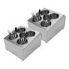 SOGA 2 Pack Stainless Steel Commercial Square Cutlery Holders with 4 Holes