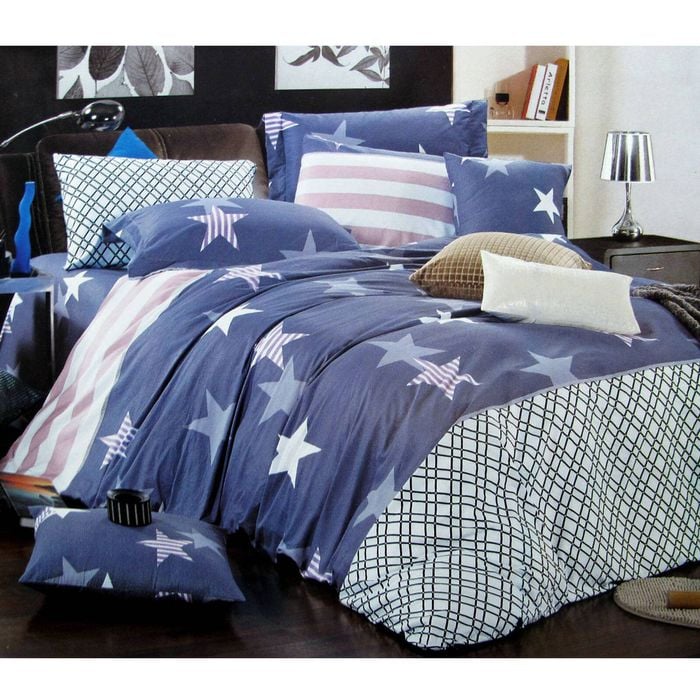 Lincoln Linen 310TC Starry Love Cotton Printed Quilt Cover Set Single