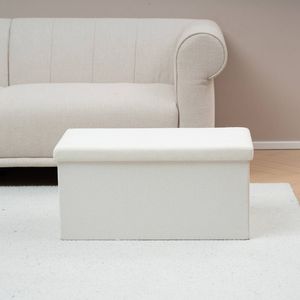 Astin Sinclair 38 x 38 x 76cm White Storage Ottoman