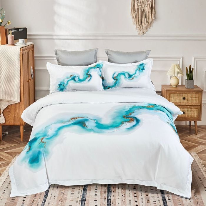 Fabric Fantastic Queen Size Ocean Marble Quilt/Doona/Duvet Cover Set